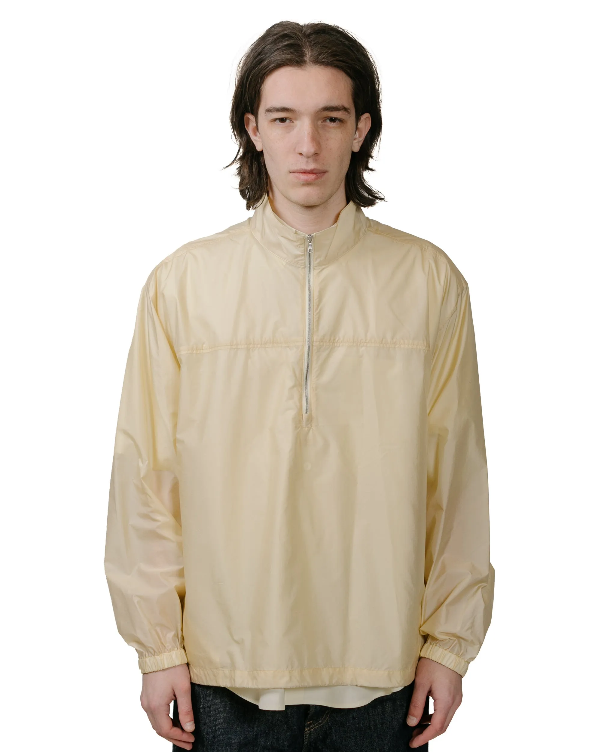 Auralee Light Nylon Half Zip Pullover Light Yellow