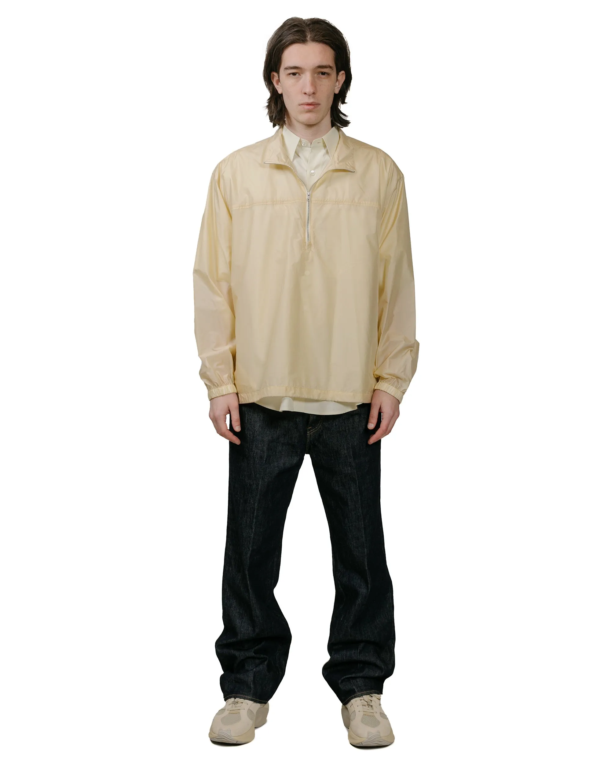 Auralee Light Nylon Half Zip Pullover Light Yellow
