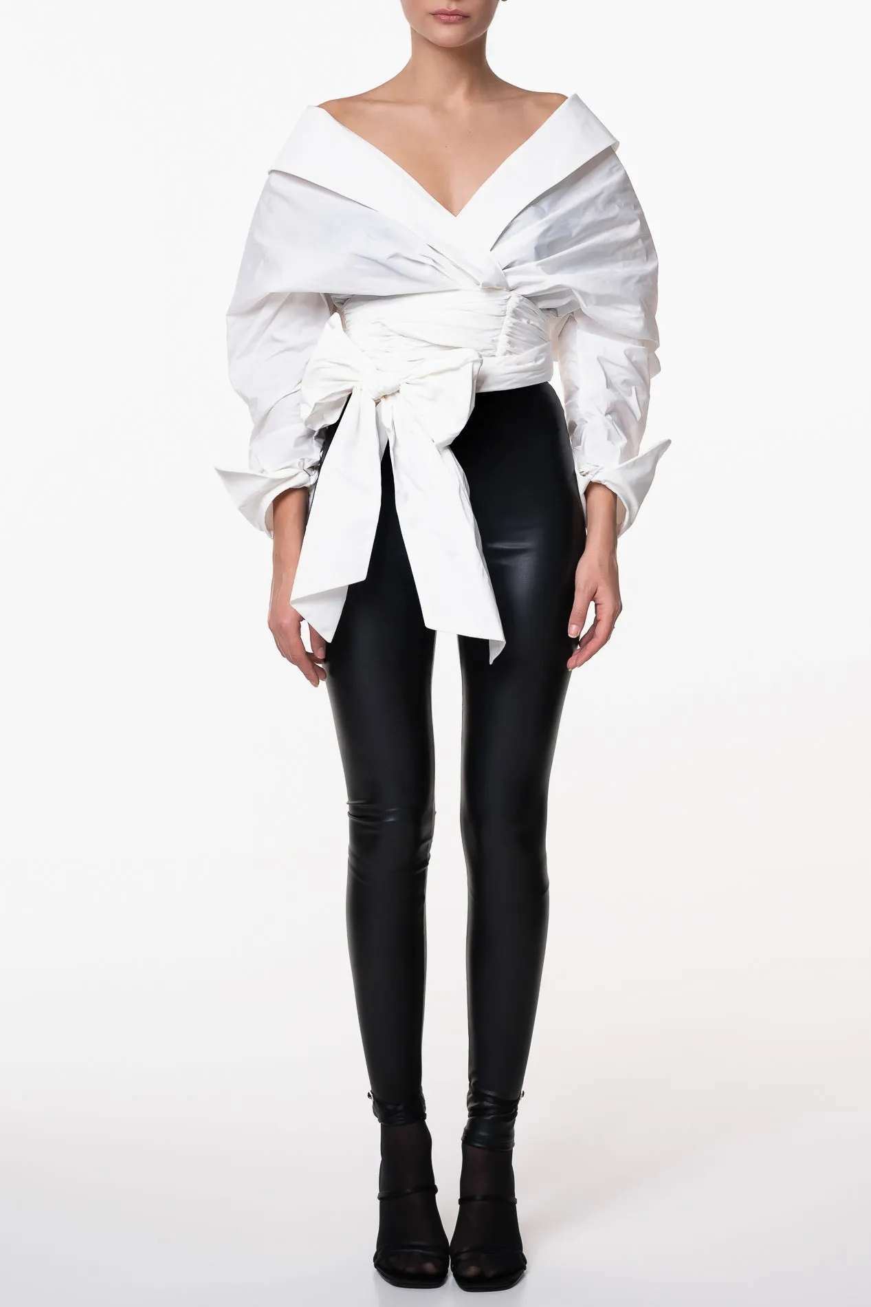 Black Stretchy Vegan Leather Leggings