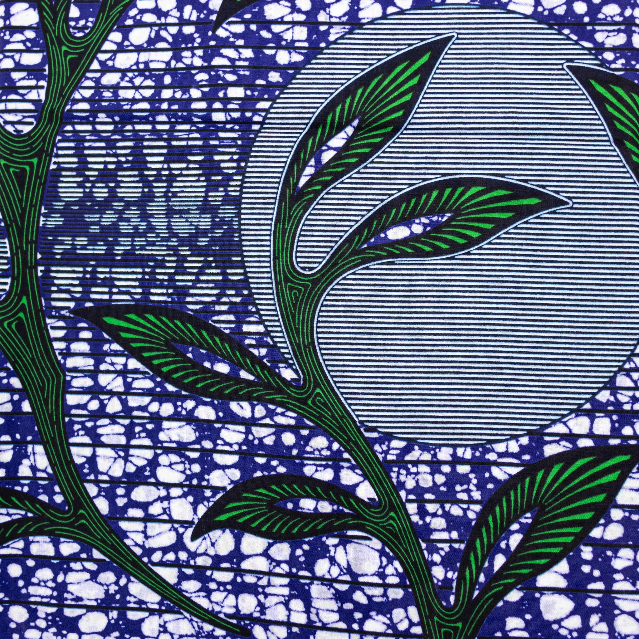 Blue & Green Wax Pint Fabric - 6 Yards