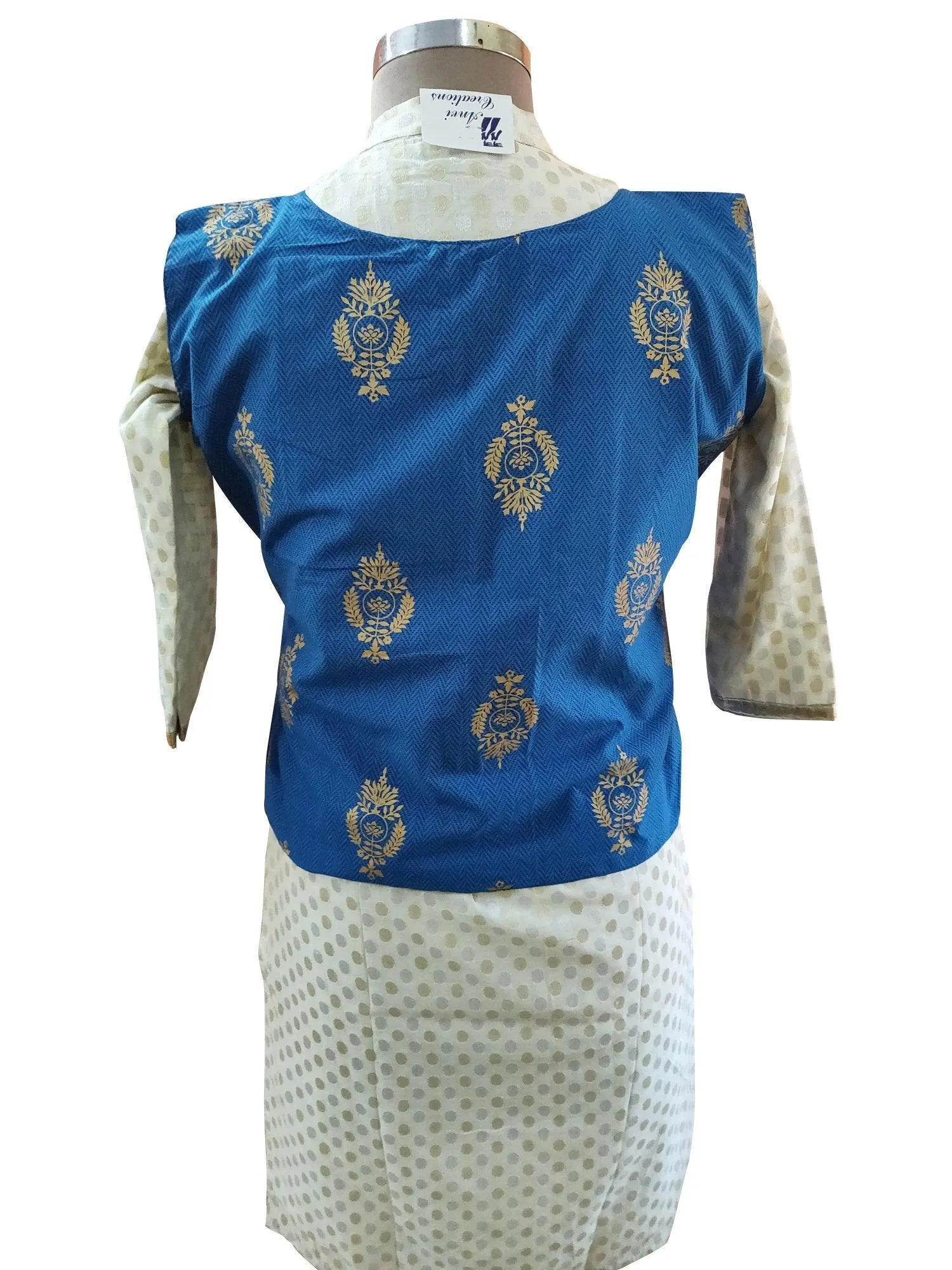 Blue Cotton Block Printed Ethnic Jacket ACJ15