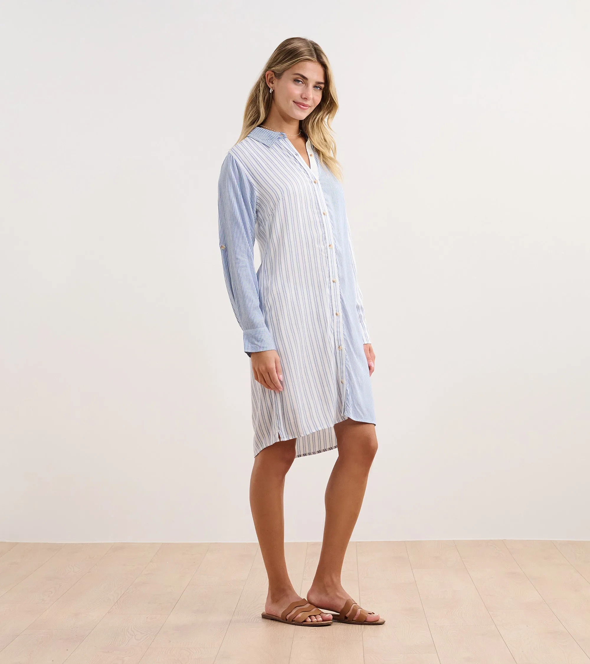 Cara Shirt Dress - Mix & Match Stripes