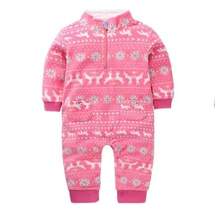 Christmas baby girl clothes , soft fleece kids one pieces