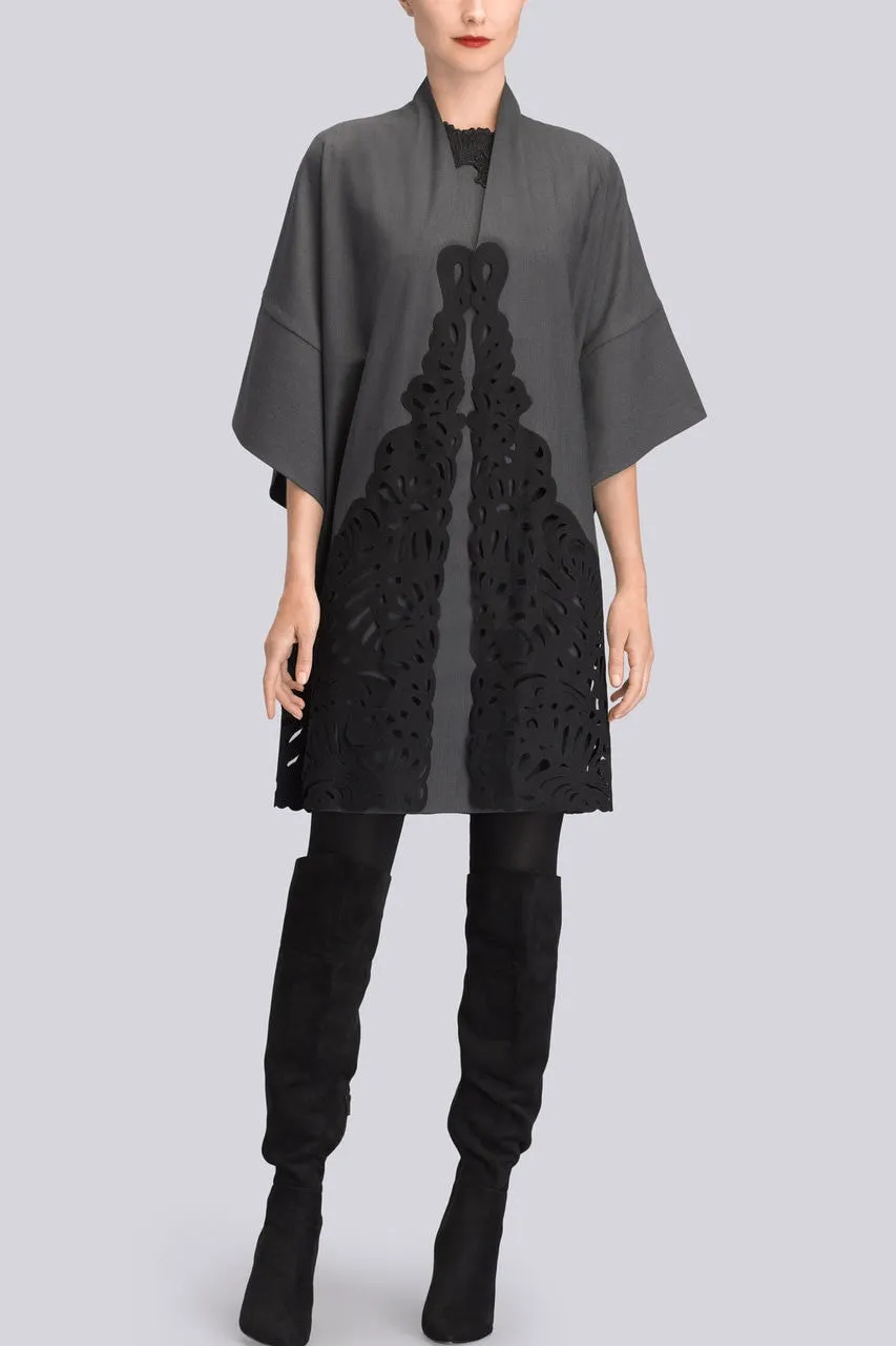 Cool Wool Lace Applique Dress