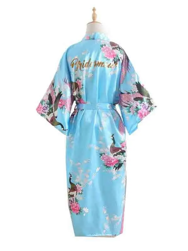 Elegant Print Flower Bride Bridesmaid Robes | Bridelily