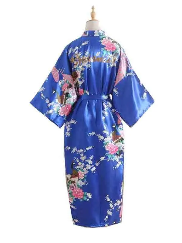 Elegant Print Flower Bride Bridesmaid Robes | Bridelily