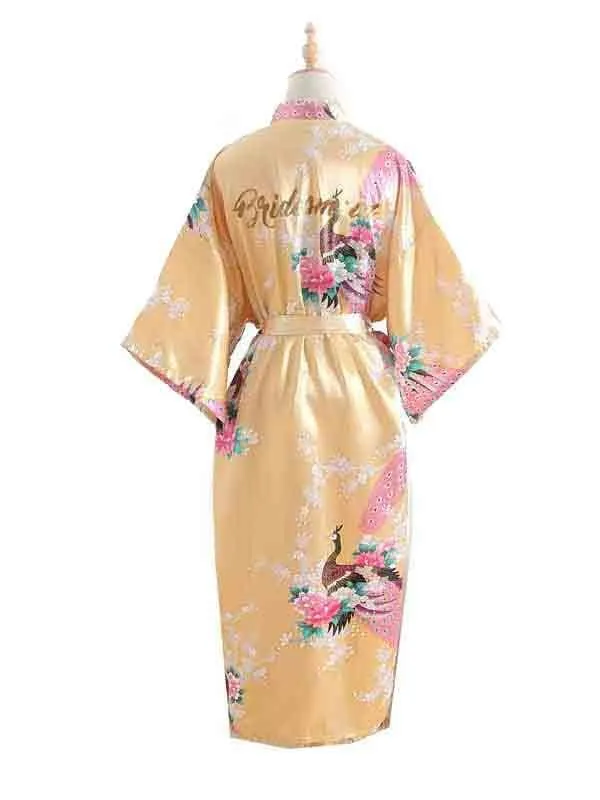 Elegant Print Flower Bride Bridesmaid Robes | Bridelily