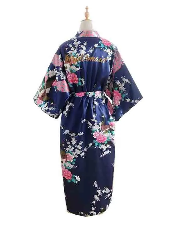 Elegant Print Flower Bride Bridesmaid Robes | Bridelily