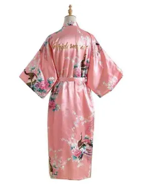 Elegant Print Flower Bride Bridesmaid Robes | Bridelily