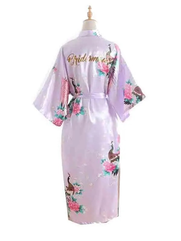 Elegant Print Flower Bride Bridesmaid Robes | Bridelily