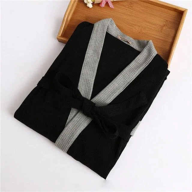 Fashion Bathrobe 2019 Plus Size Cotton V Neck Nightgown For Men Sashes Long Sleeve Men Robes Autumn Winter Ds5082