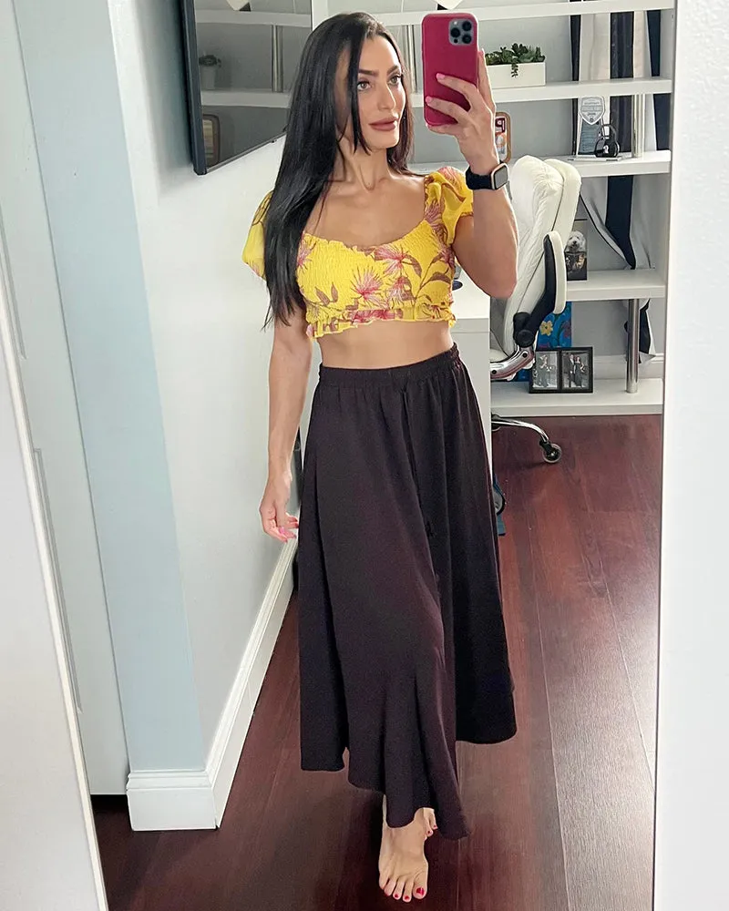 High Waisted Flowy Elastic Skirts , Lightweight Long Skirts - Zeagoo (Us Only)