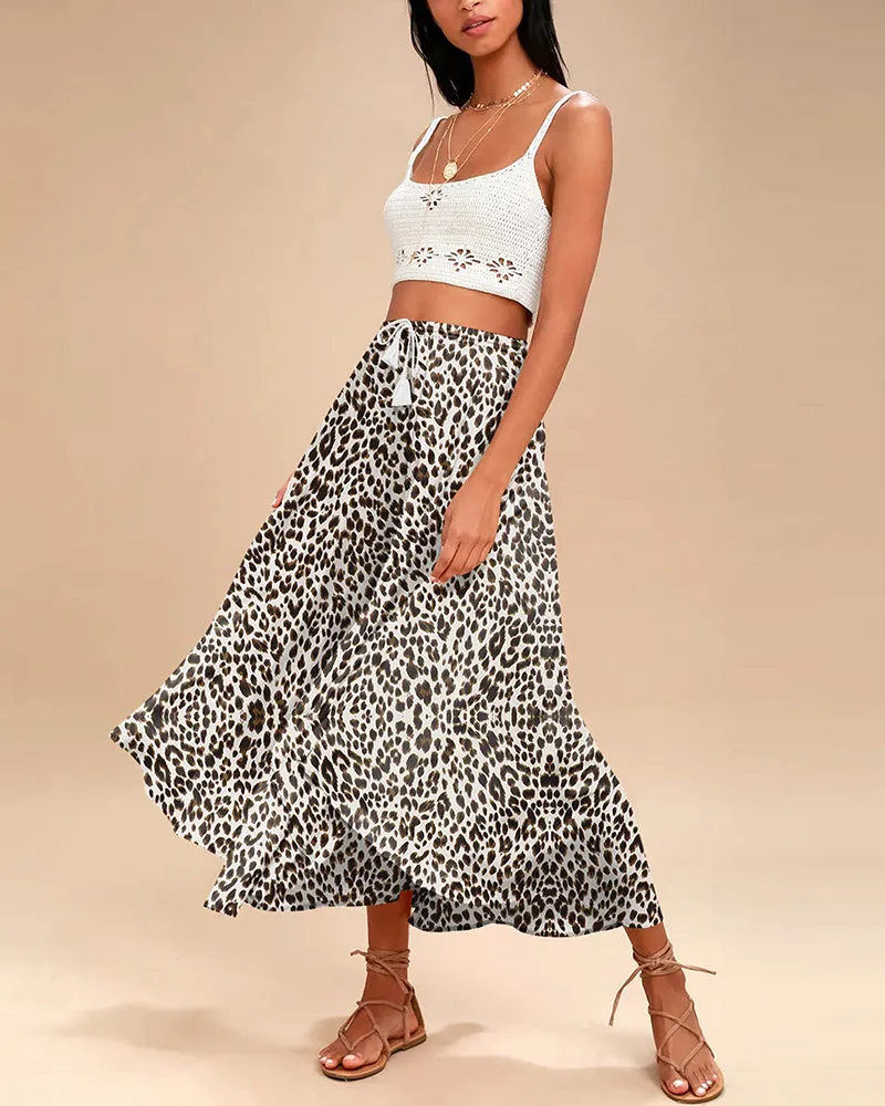 High Waisted Flowy Elastic Skirts , Lightweight Long Skirts - Zeagoo (Us Only)