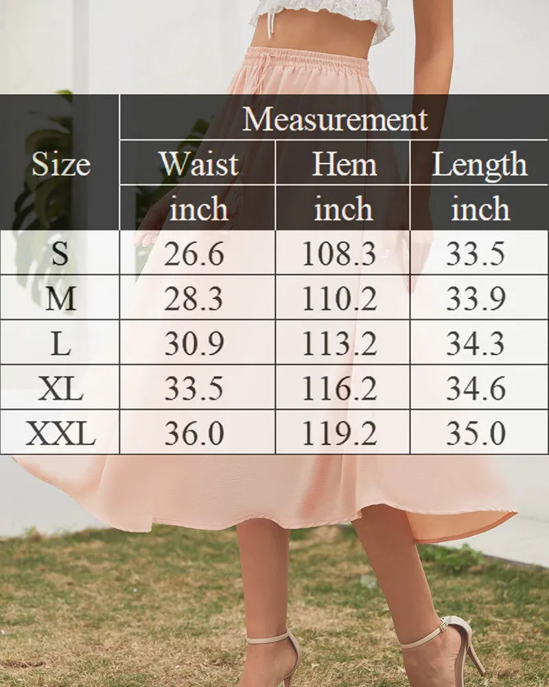 High Waisted Flowy Elastic Skirts , Lightweight Long Skirts - Zeagoo (Us Only)