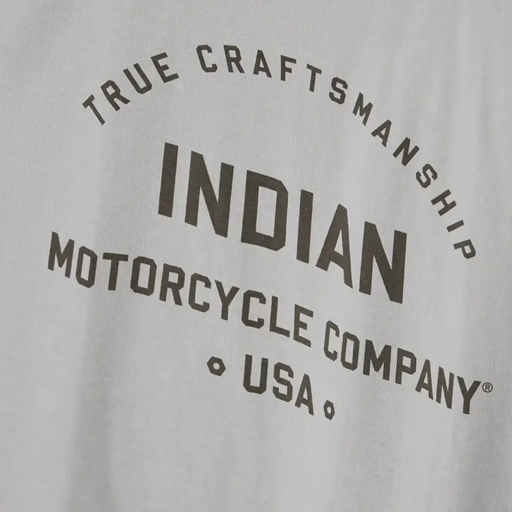 Indian Motorcycle  Womens True Craftsmanship USA T-Shirt Tee Soft Comfy Grey