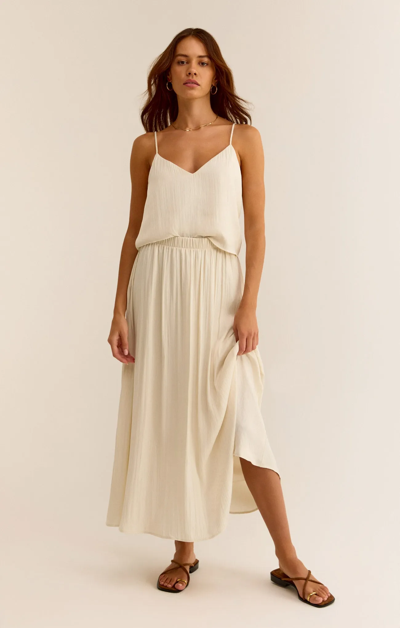 Kahleese Luxe Sheen Midi Skirt