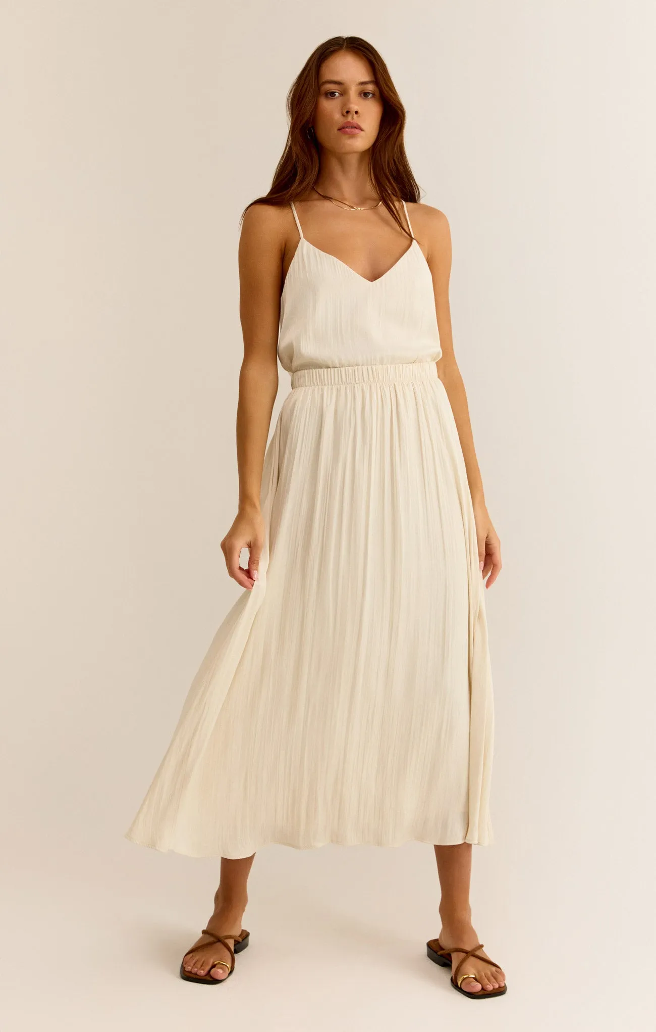 Kahleese Luxe Sheen Midi Skirt