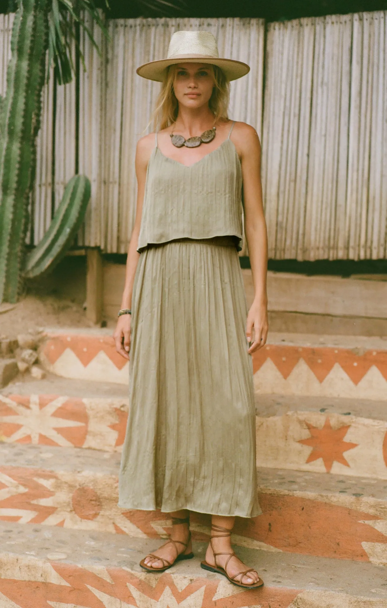 Kahleese Luxe Sheen Midi Skirt