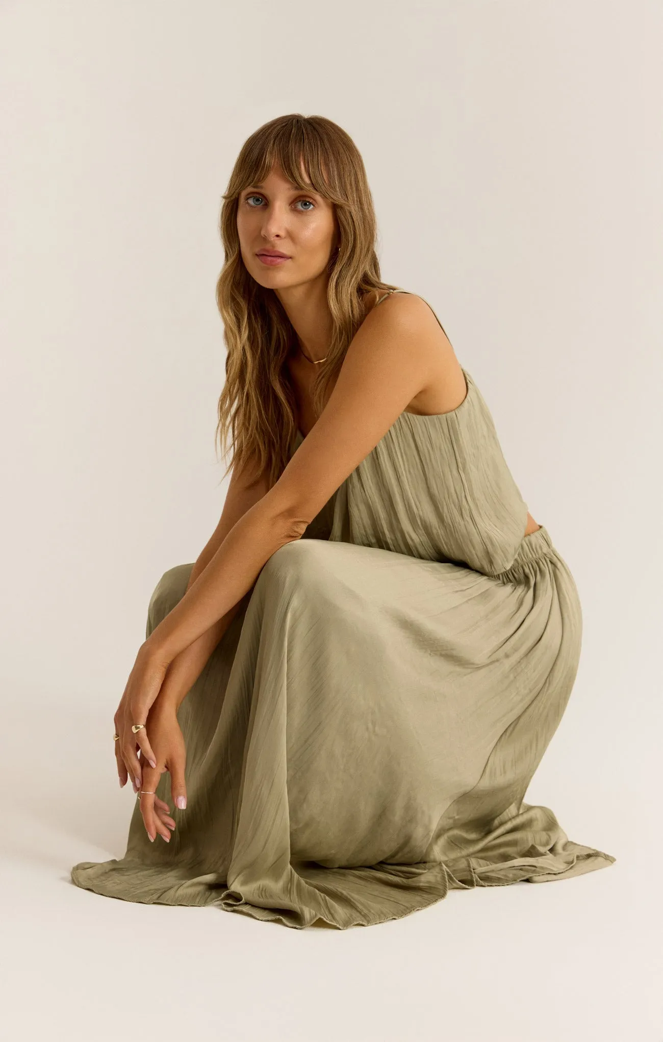 Kahleese Luxe Sheen Midi Skirt
