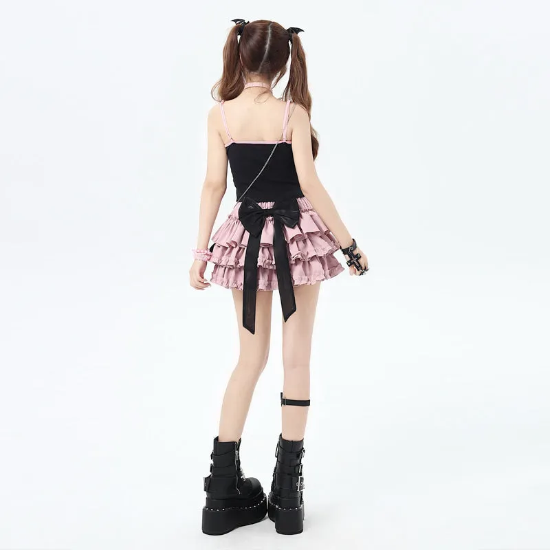 Kawaii Sweet Girl Style Leather Buckle Strap Camisole Vest