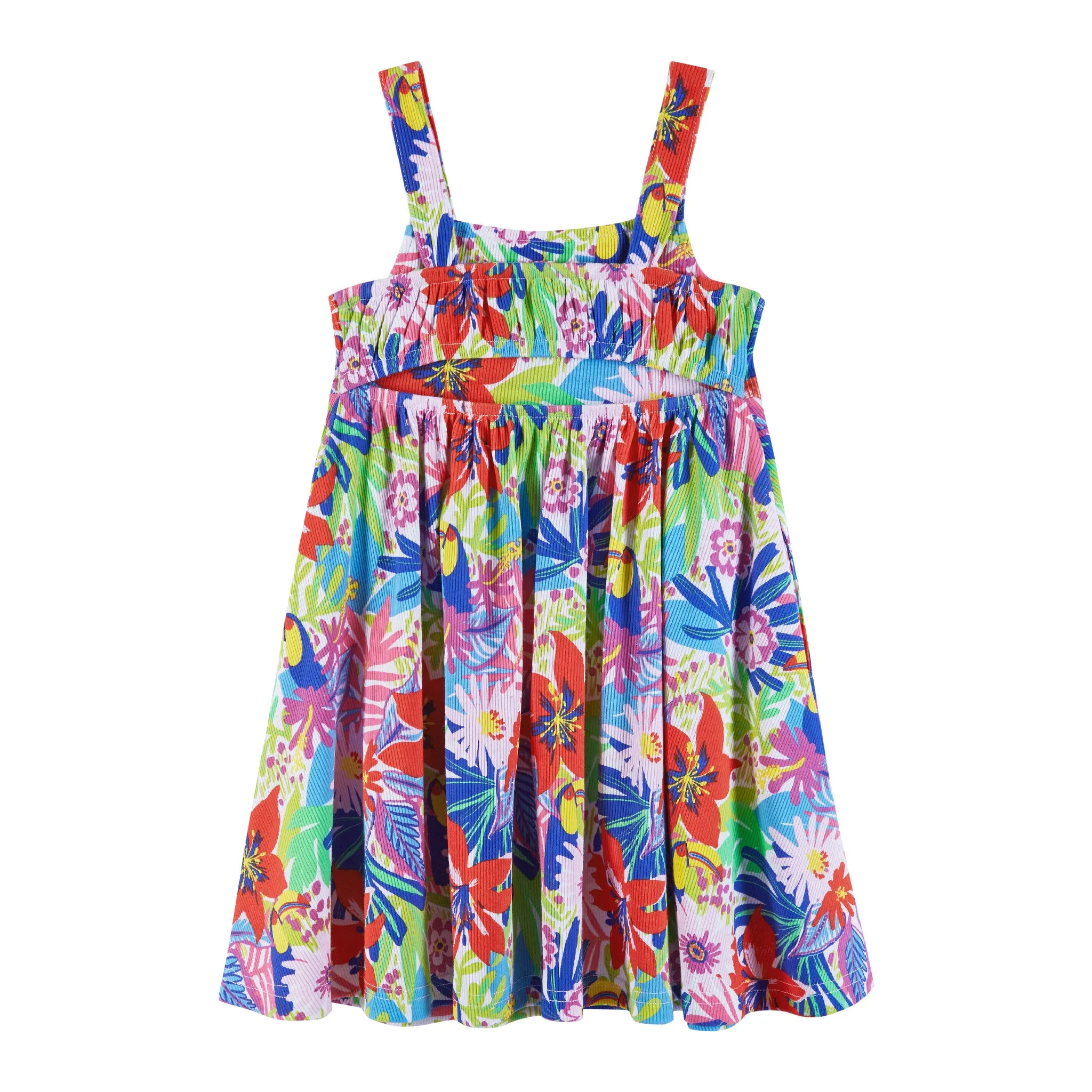 Kids (2-6x) Rib Knit Dress w/ Back Cutout | Tropical