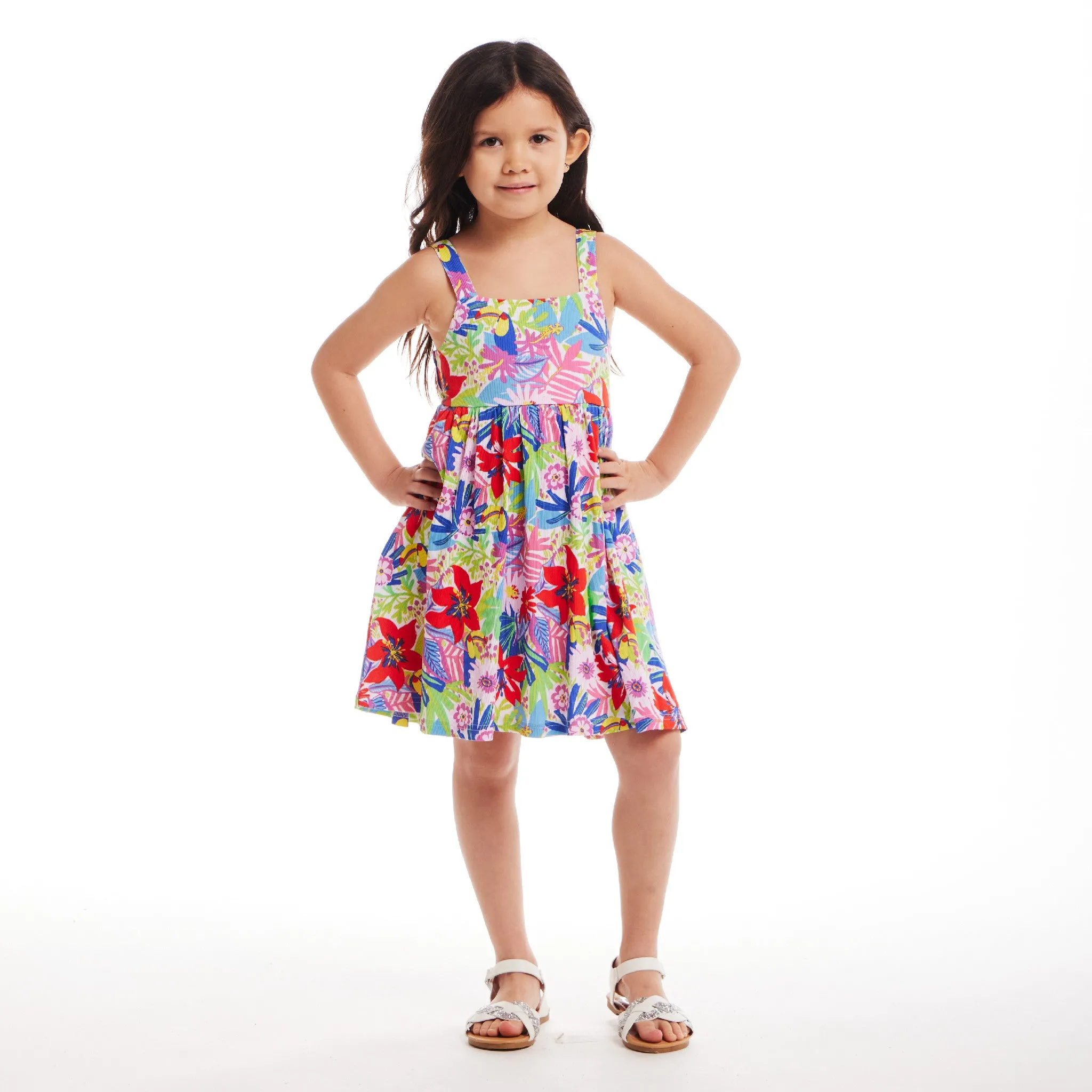 Kids (2-6x) Rib Knit Dress w/ Back Cutout | Tropical