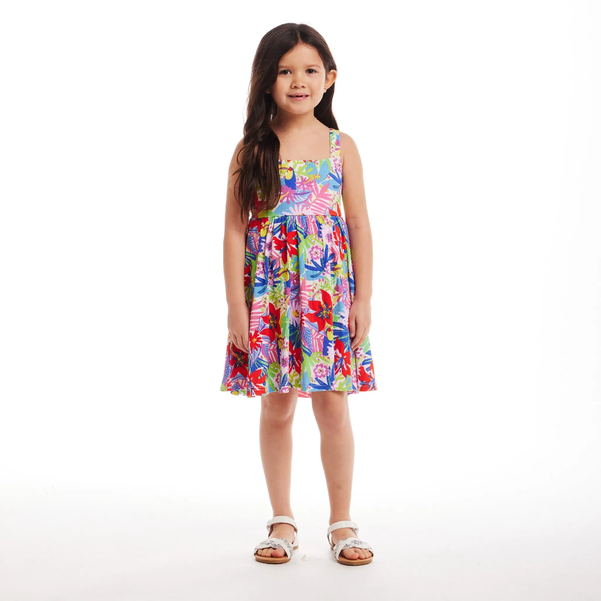 Kids (2-6x) Rib Knit Dress w/ Back Cutout | Tropical