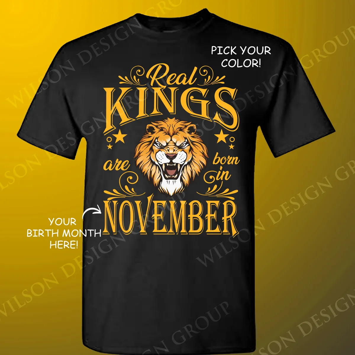 Lion "Real Kings are Born in" T-Shirt