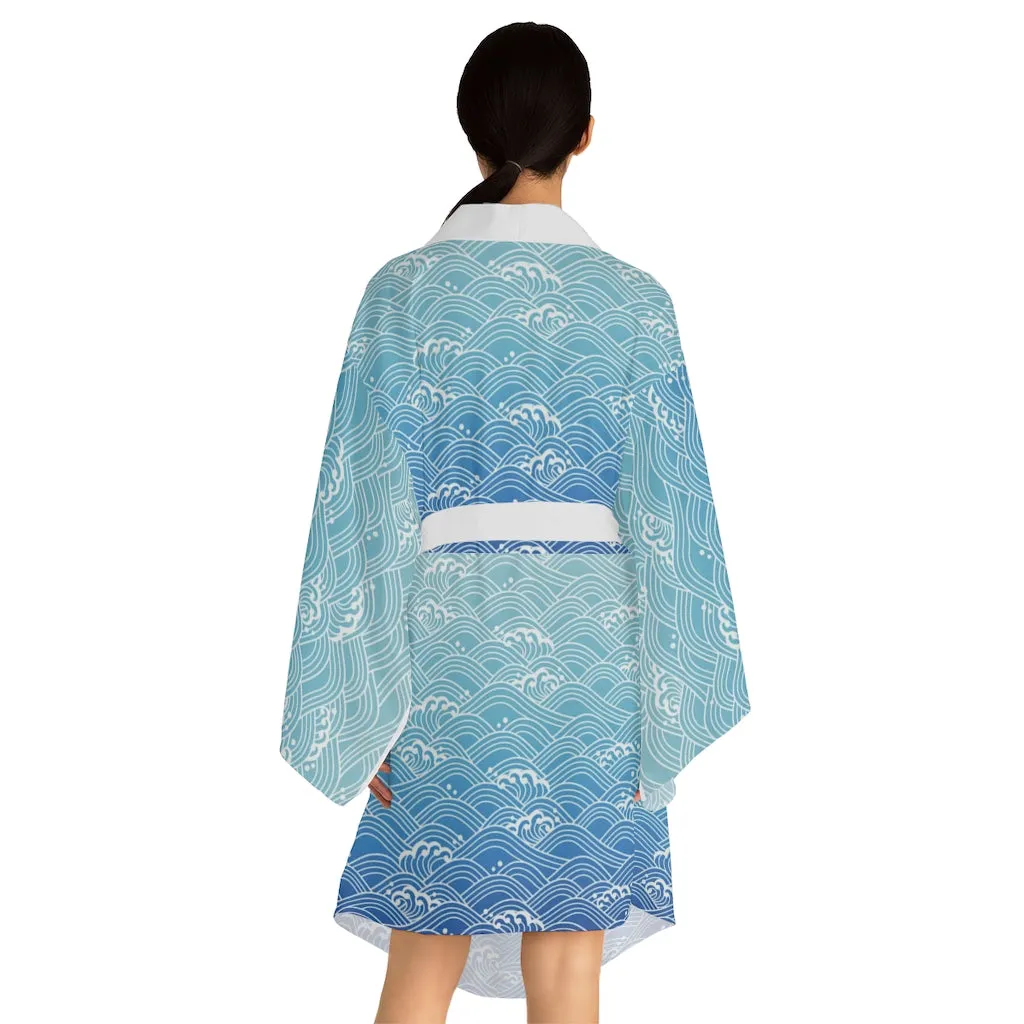 Long Sleeve Kimono Robe Waves
