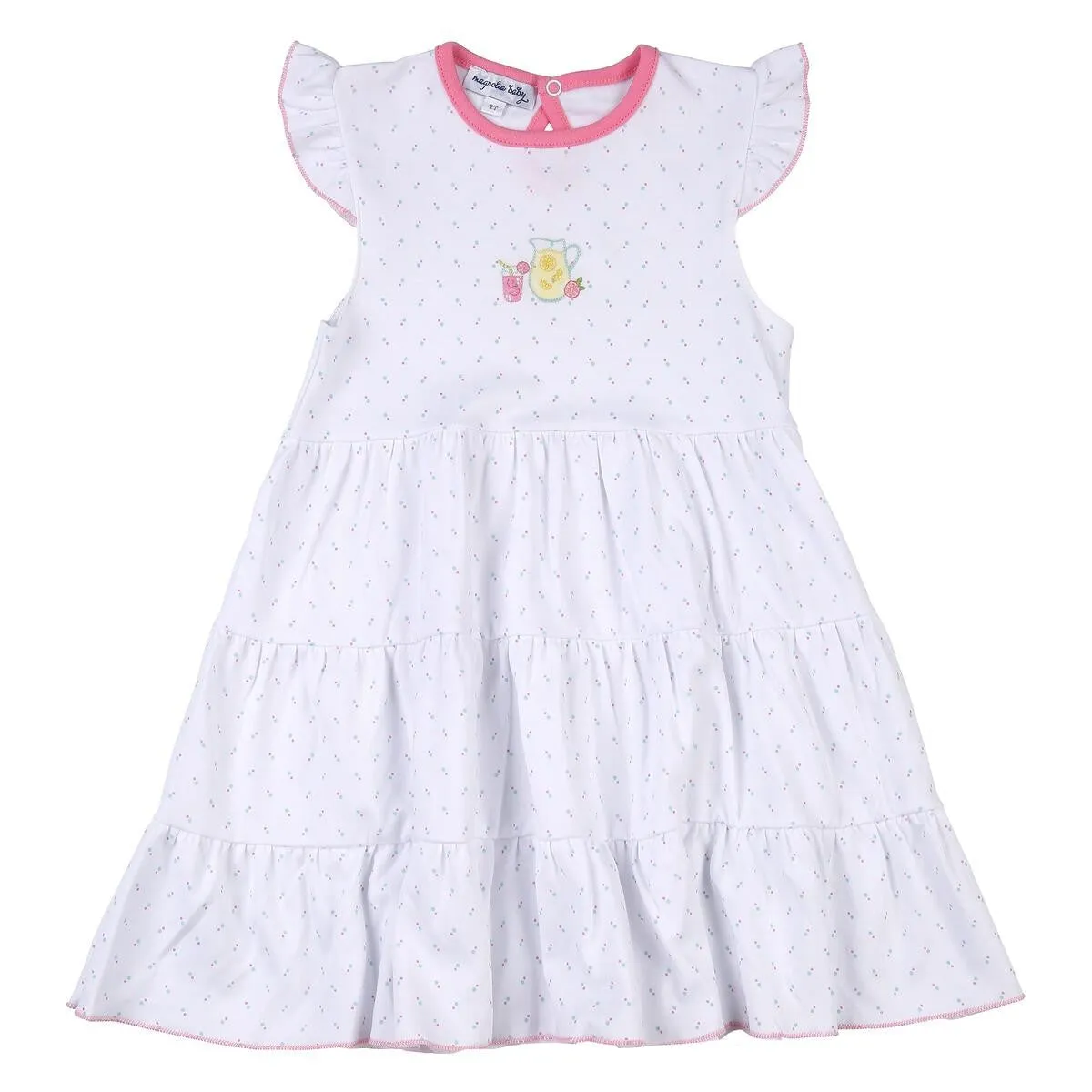 Magnolia Baby Little Girls Fresh Lemonade Embroidered Ruffle Flutters Dress