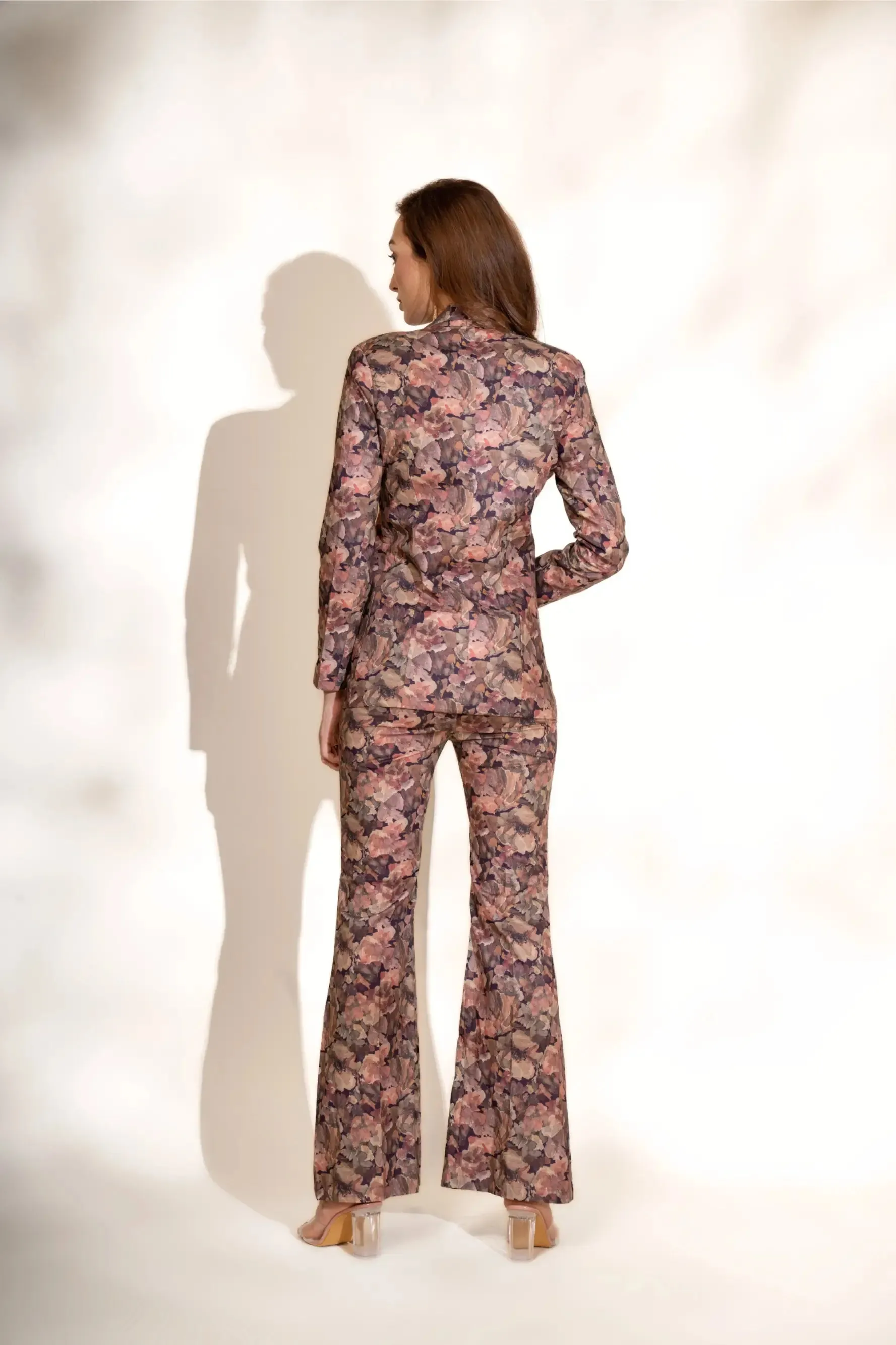 Mulberry Printed Bell bottoms and Blazer Co-ord Set