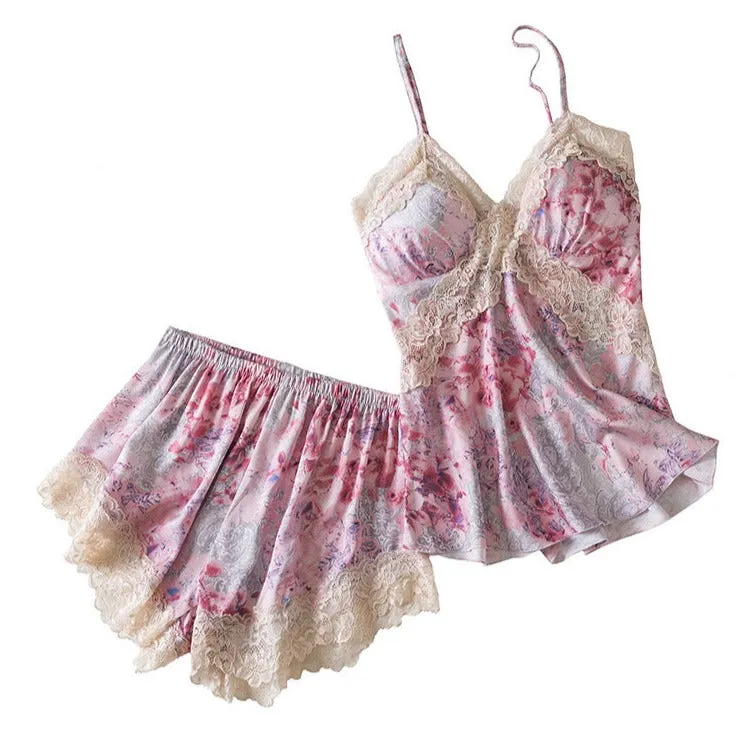 Pastels and Lace Shorts & Camisole