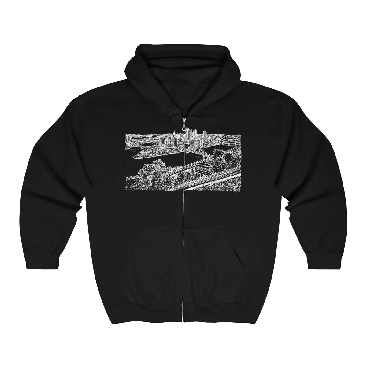 Pittsburgh Skyline - Unisex Heavy Blend™ Full Zip Hooded Sweatshirt