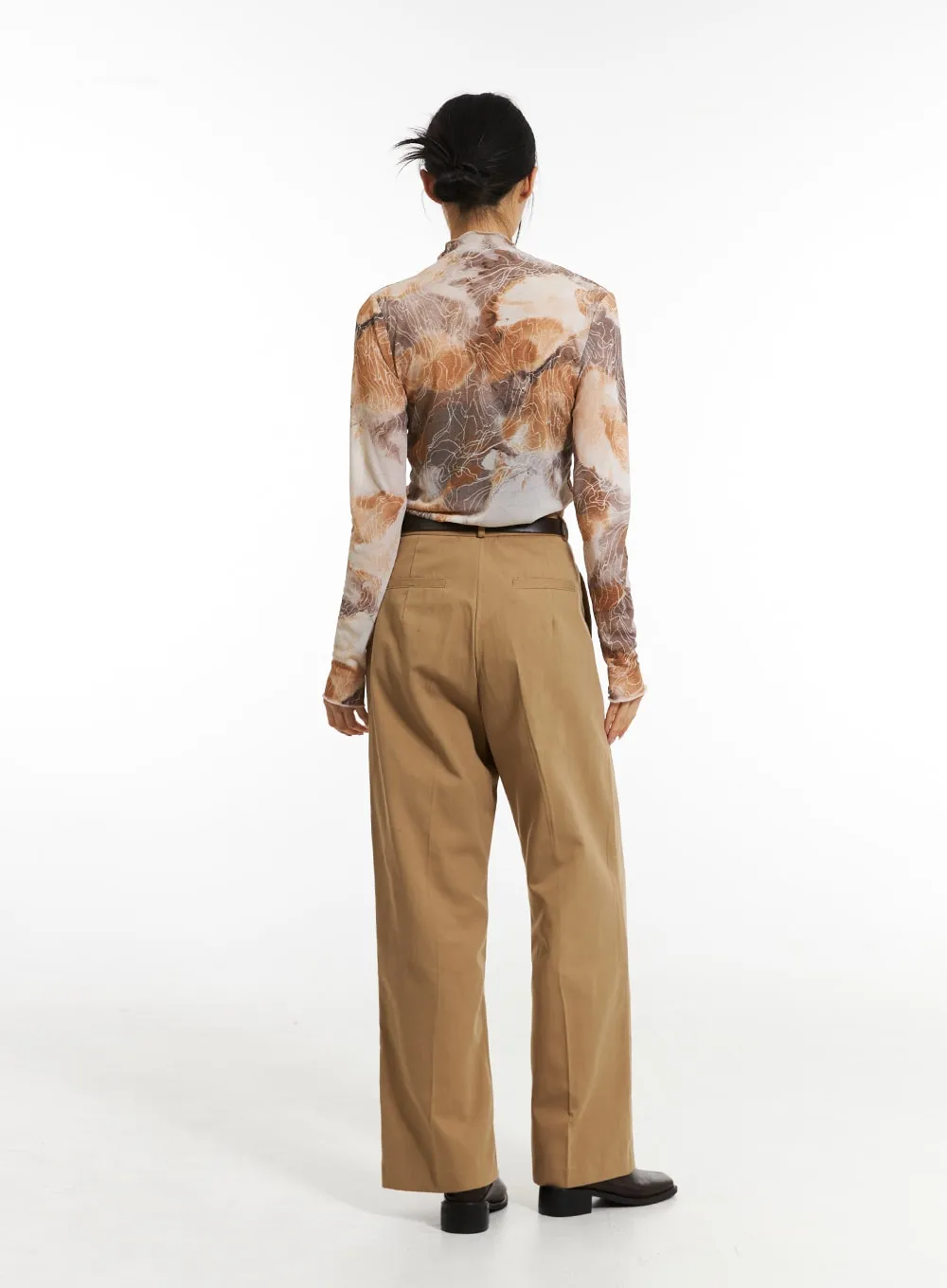 Printed Mesh Long Sleeve Top IN308