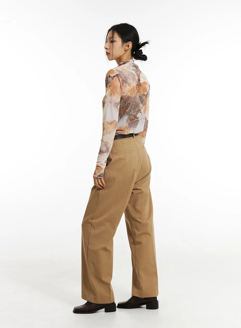 Printed Mesh Long Sleeve Top IN308