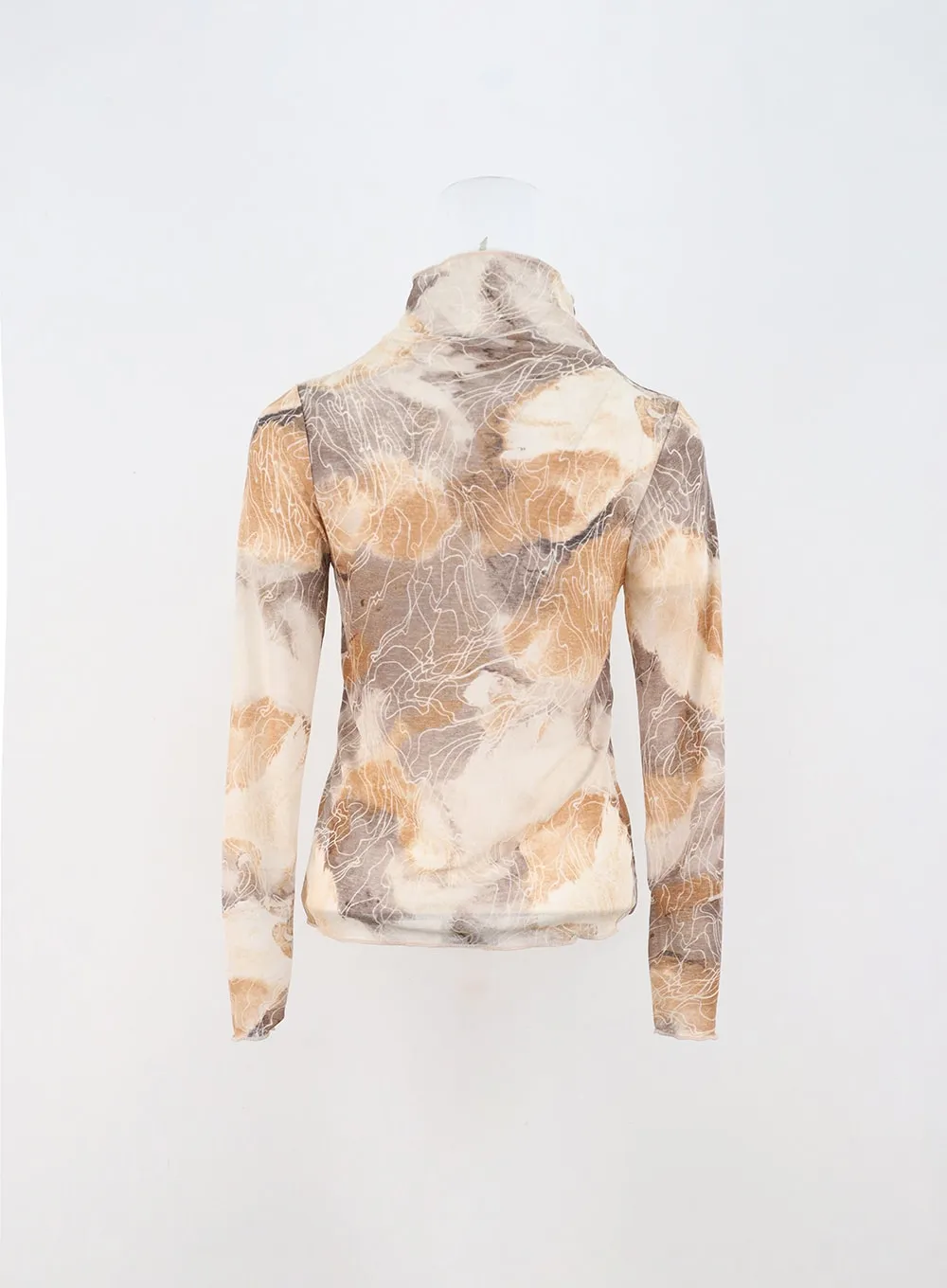 Printed Mesh Long Sleeve Top IN308