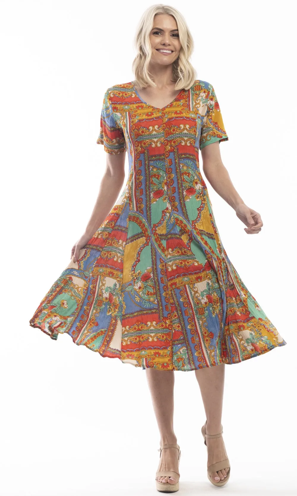 Rayon Dress Godet Sleeve Kinsale