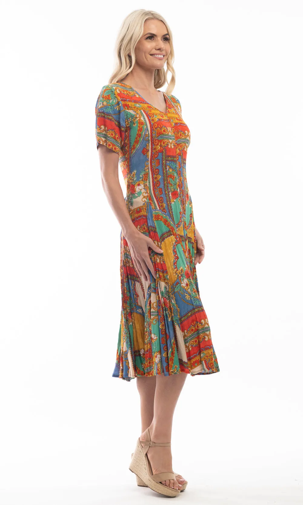 Rayon Dress Godet Sleeve Kinsale