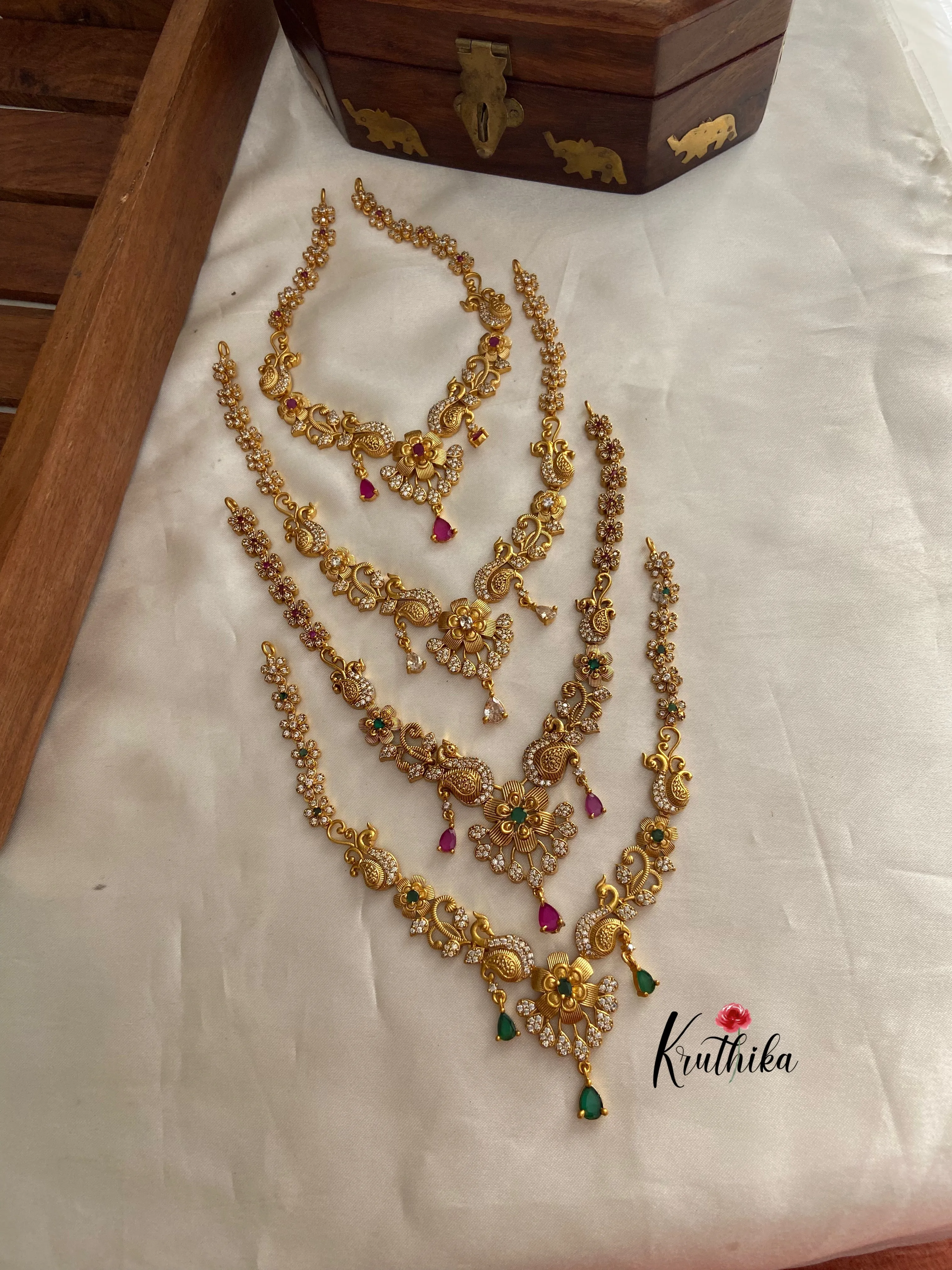 Simple cz peacock necklace NC725