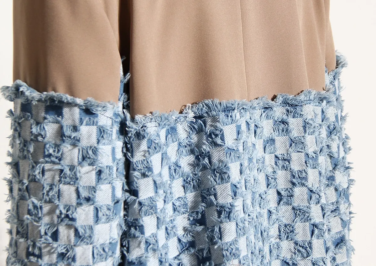Top Notched Tweeted Square Blazer