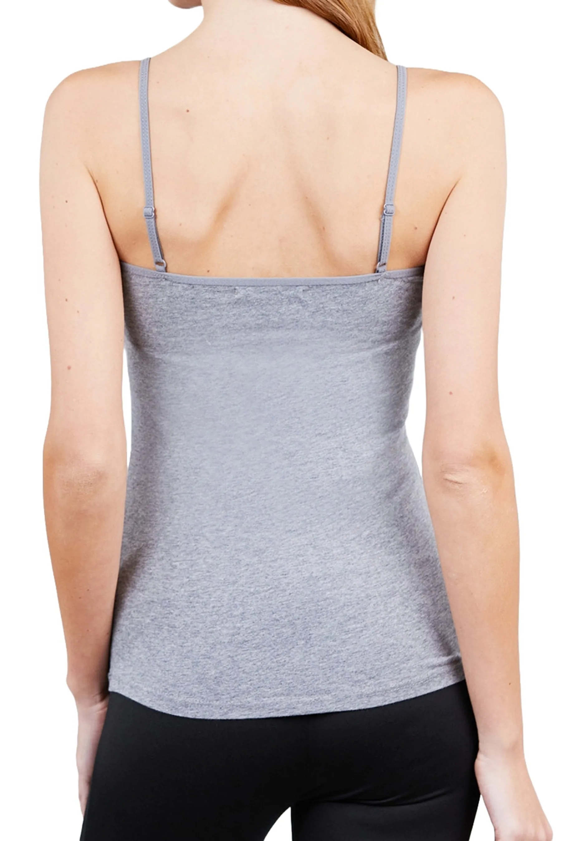Women's Cropped Cami Tank with Adjustable Spaghetti Straps 2-Pack