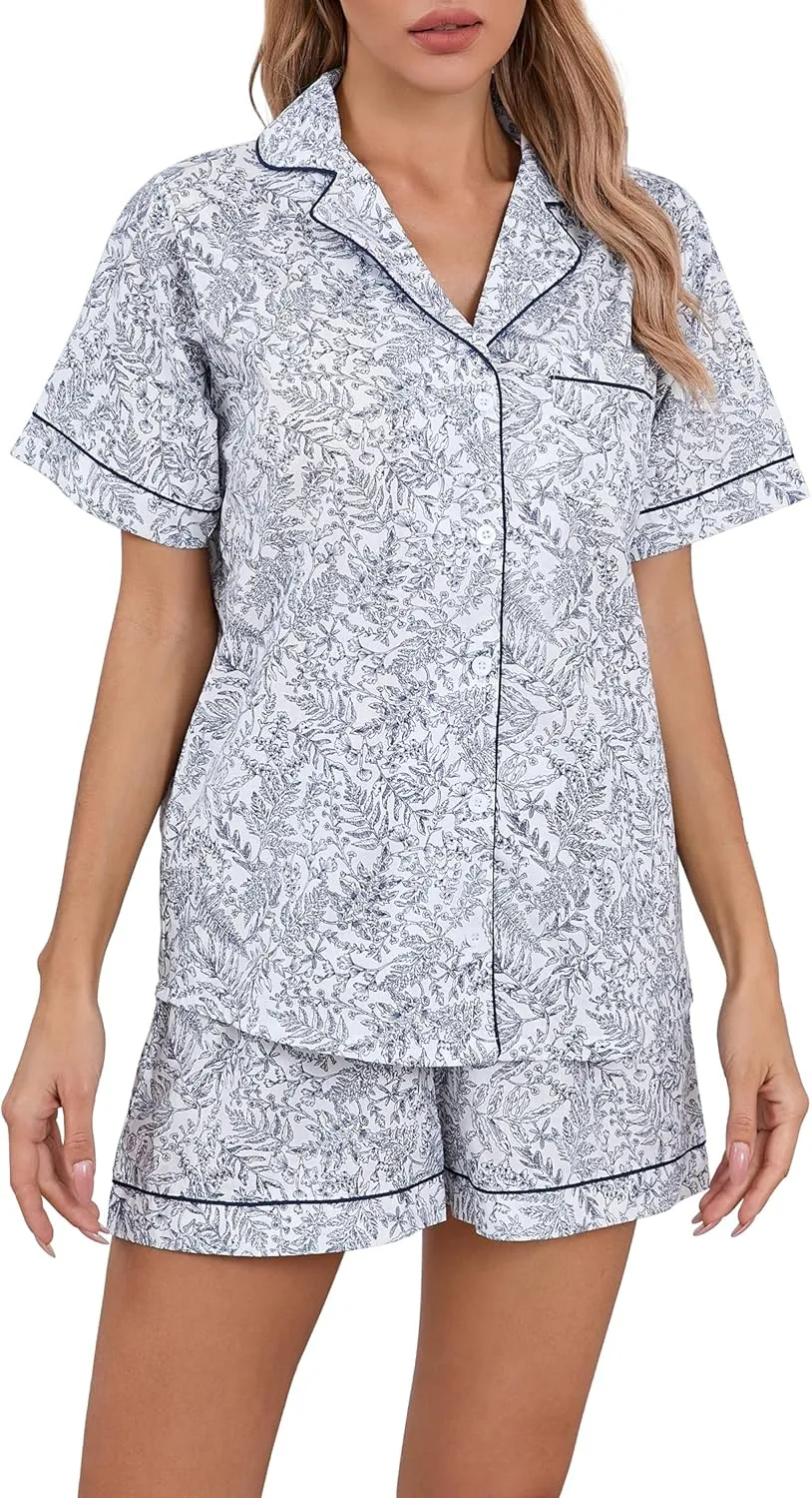 Womens Pajamas Set for Women Soft Short Sleeve 3 Peice Set   X4997209