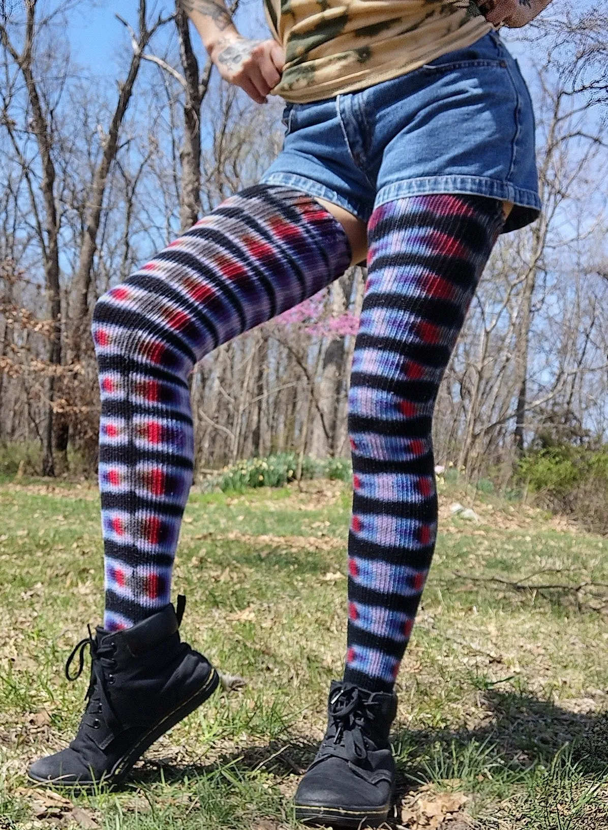 Womens Sunset Thigh High Socks