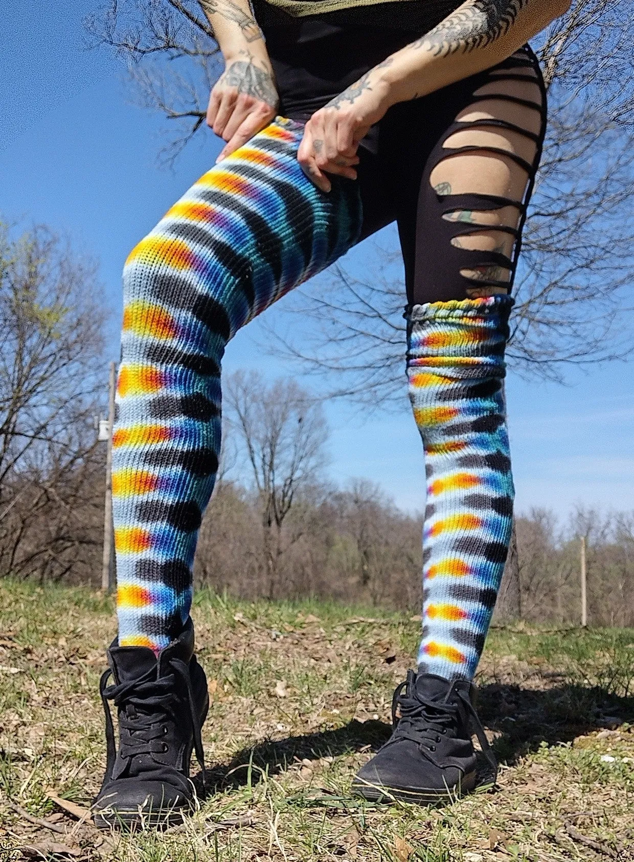 Womens Sunset Thigh High Socks