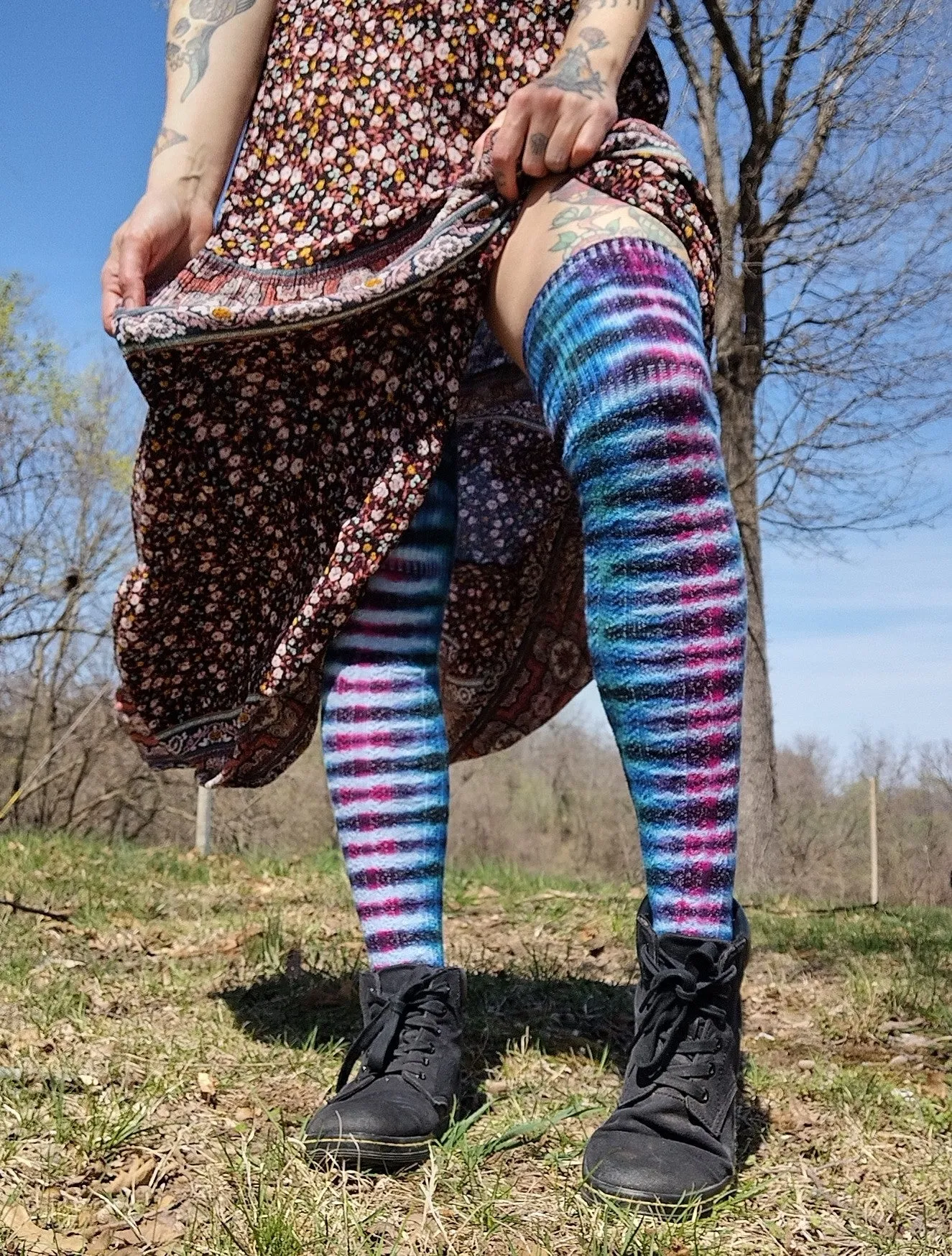 Womens Sunset Thigh High Socks