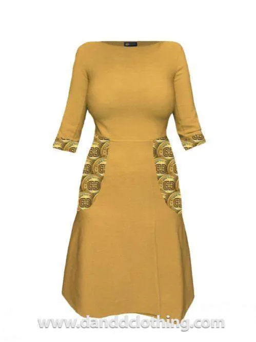 Yellow African Office Dress