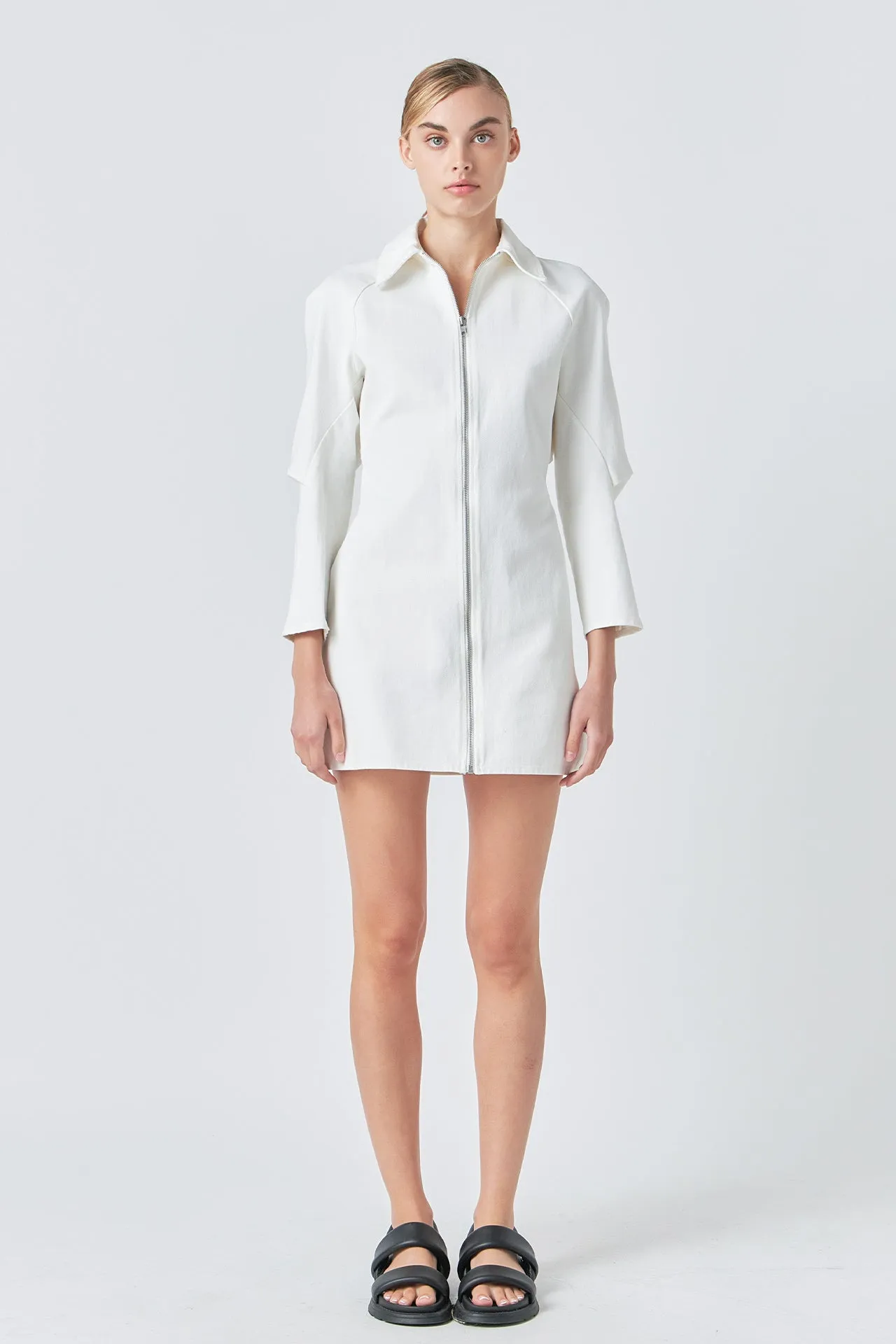 Zip Up Mini Dress