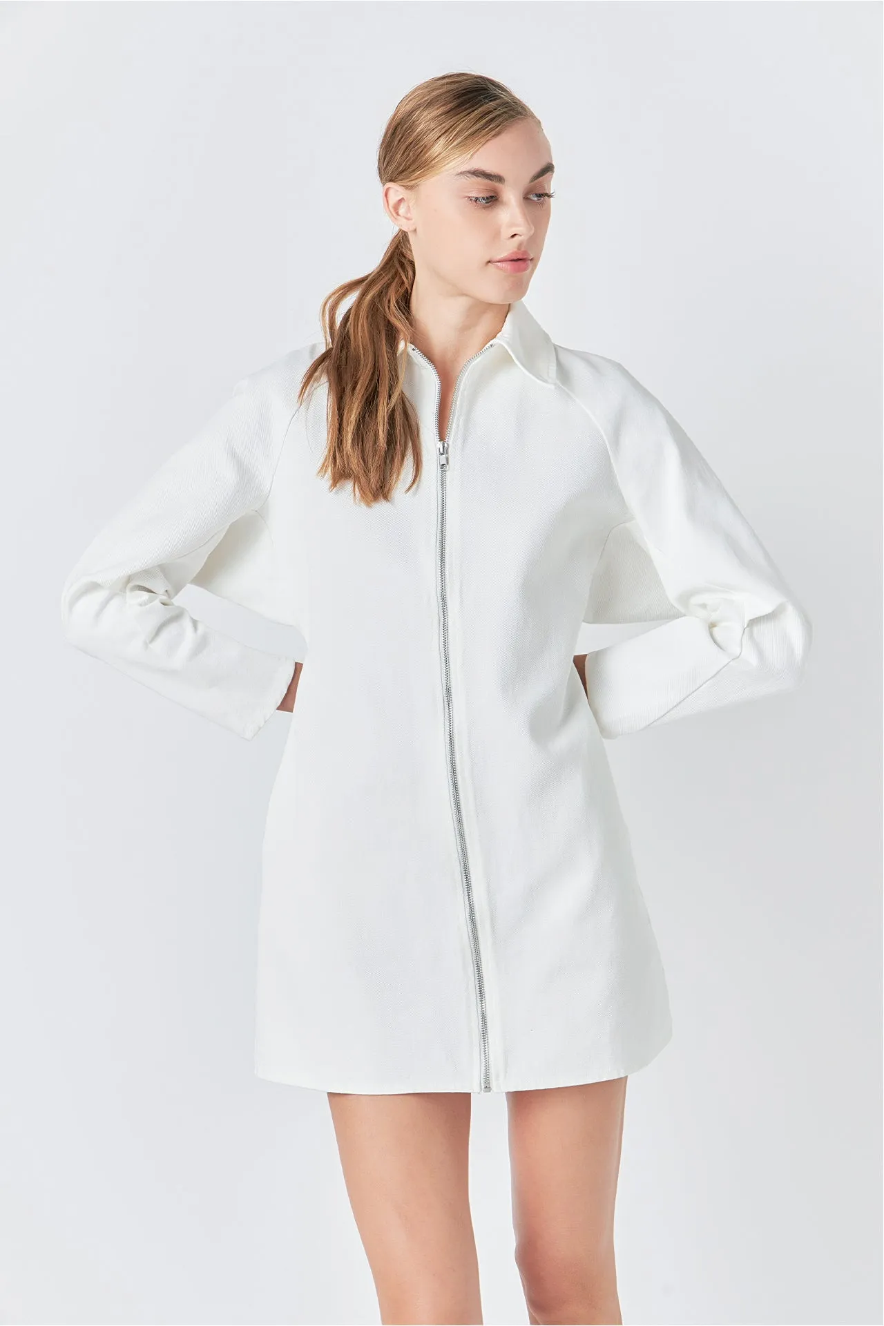 Zip Up Mini Dress